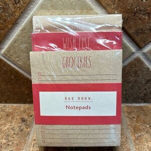 Rae Dunn Red and Tan Notepad Set